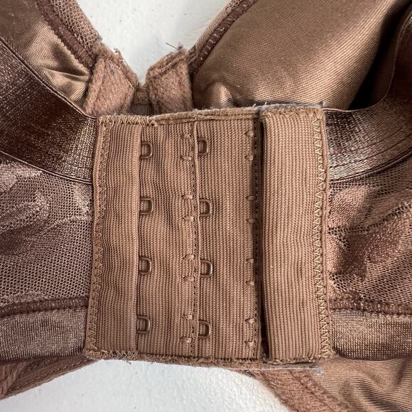 Playtex 44DD Bra Secrets Seamless Shaping Underwire Brown Floral Jacquard 4419 - Picture 7 of 13